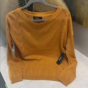 Lulu's Warm Amber Crew Neck Sweater